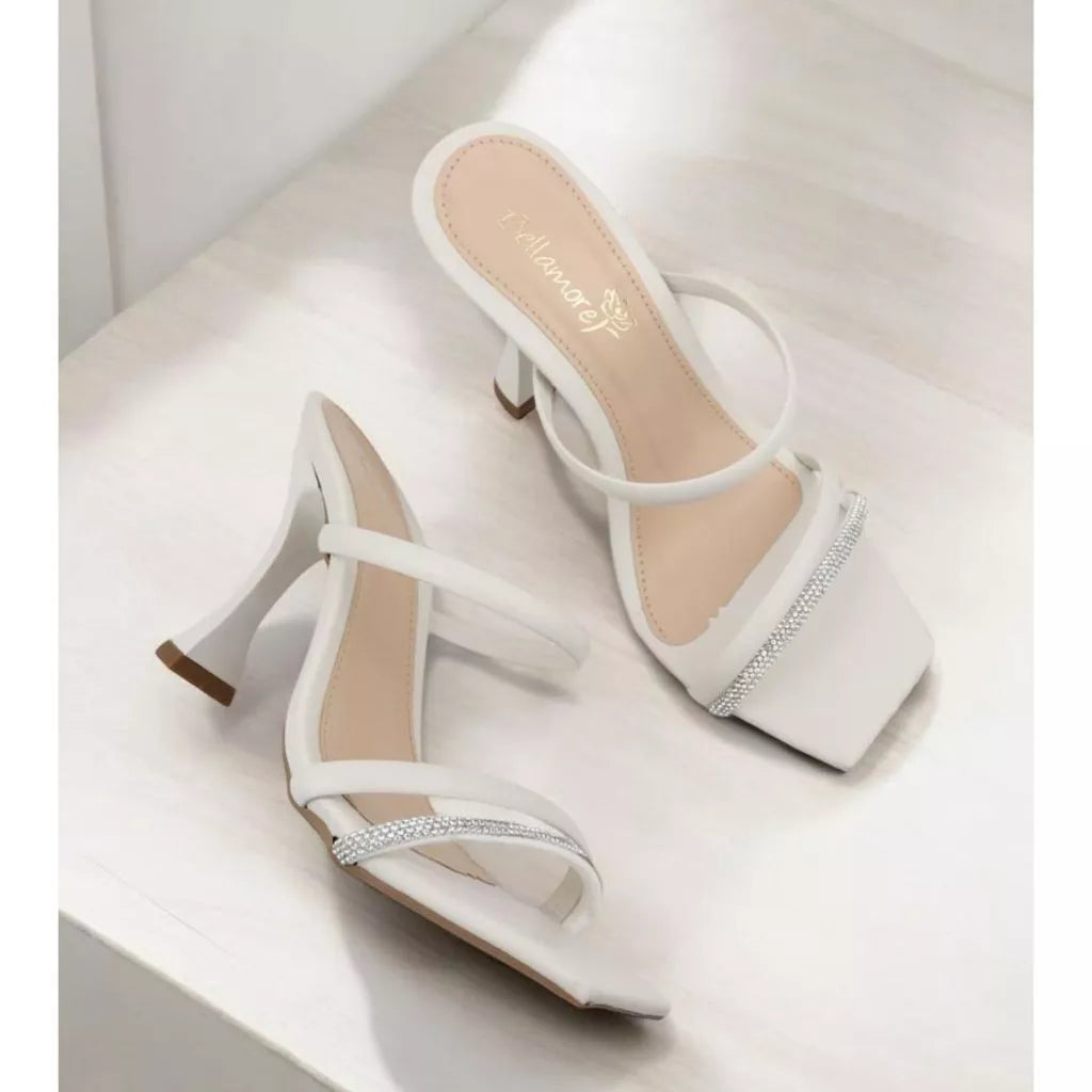 Sandália feminina bico folha salto fino amarrar abotoar combo kit 2 pares