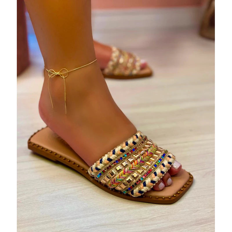 Sandália Rasteira Feminina boho