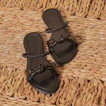 Sandália Rasteira Chinelo Brilho Tira de Strass Lacinho